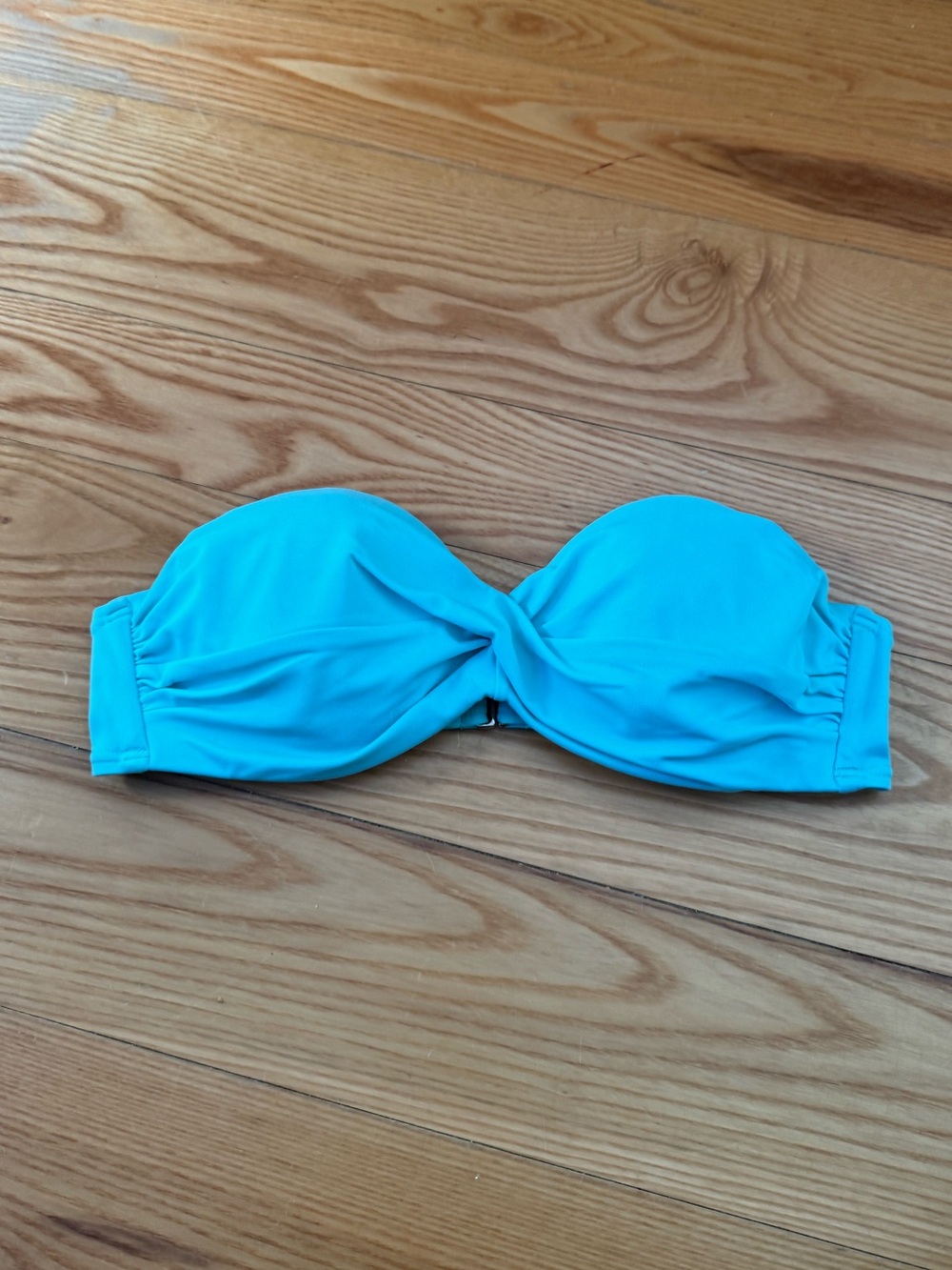 Victoria's Secret Twist Push Up Bandeau Teal strapless bikini top